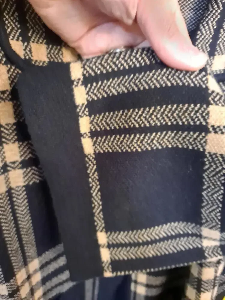 Designers Originals Black and‎ Tan Plaid Button Up Blazer 3/4 Sleeve Size XL
